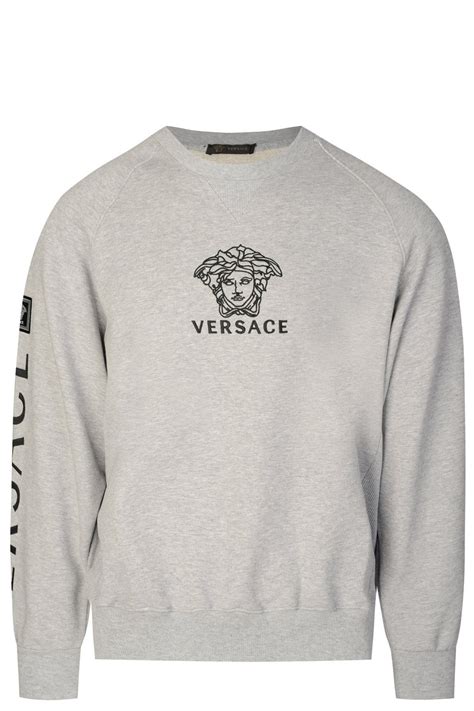 versace medusa sweatshirt grey|versace t shirt medusa head.